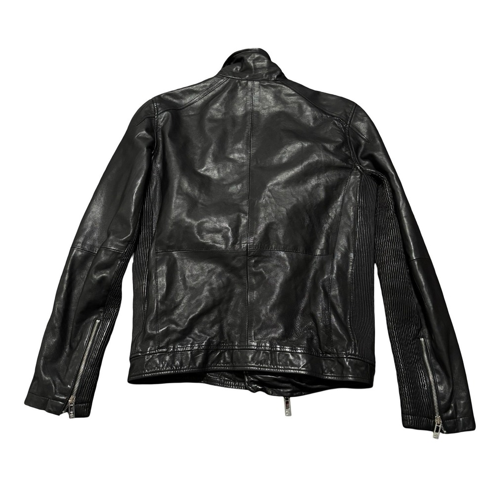 Rogue State Soft Lamb Leather Moto Biker Men Jacket Slim Small 21 x 26 *DAMAGE* - Picture 3 of 11